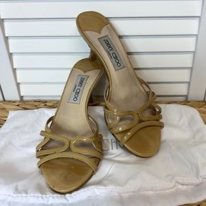 Jimmy Choo Slip On Heel Sandals, Patent Leather 36